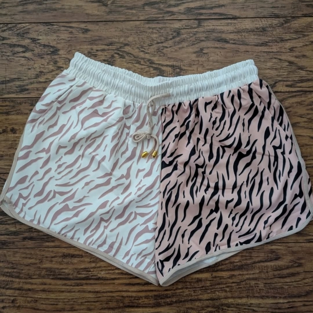 Jess Lea Neutral Color Zebra‎ Print Shorts